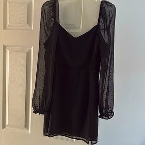 black mini long sleeve dress. homecoming/date party/ evening dress